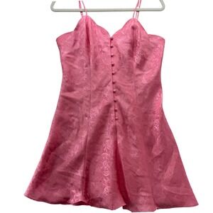 Vintage Victoria's Secret Pink Button Front Chemise Nightgown Sleep Dress M